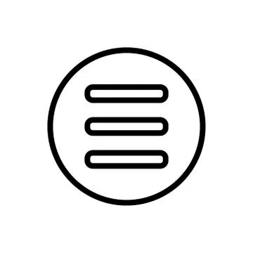 Hamburger menu button outline icon. Symbol, logo illustration for mobile concept Stock Illustration