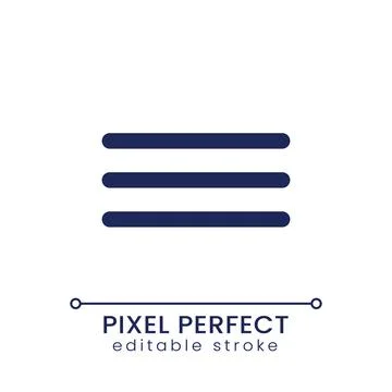 Hamburger menu button pixel perfect linear ui icon イラスト素材