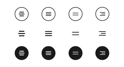 Hamburger menu buttons vector icon set. Web or mobile app navigation interf.. Stock Illustration