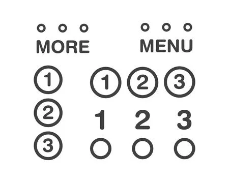 Hamburger menu icon, buttons for website, UI navigation, mobile app, presen.. Illustrazione stock