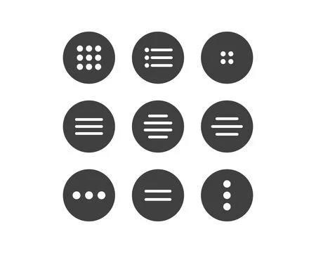 Hamburger menu icon, buttons for website, UI navigation, mobile app, presen.. Illustrazione stock