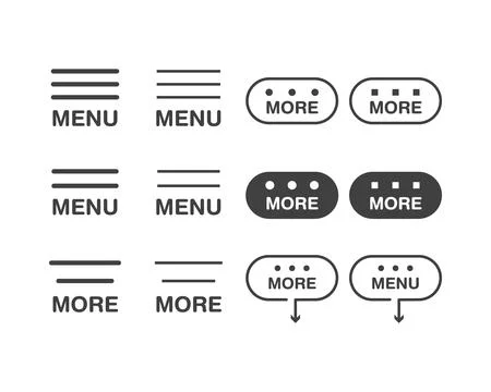 Hamburger menu icon, buttons for website, UI navigation, mobile app, presen.. イラスト素材