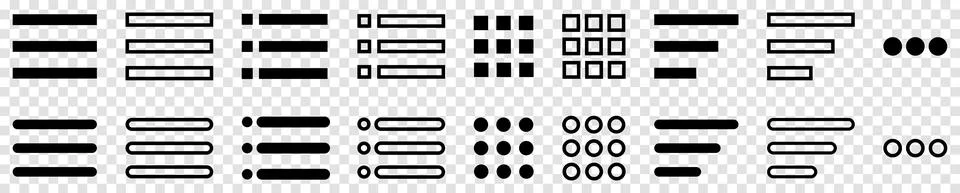 Hamburger menu icon set Illustrazione stock