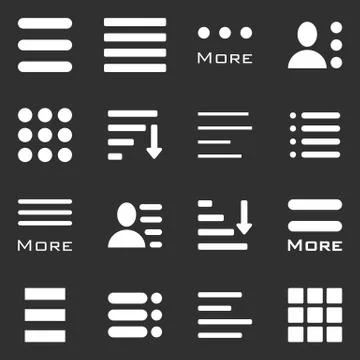 Hamburger Menu Icons Set. Stock Illustration