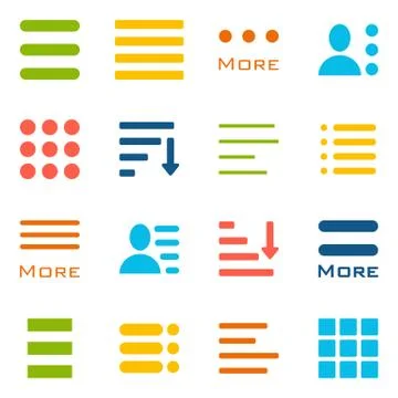 Hamburger Menu Icons Set. 스톡 일러스트
