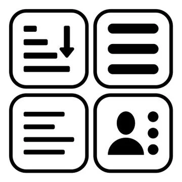 Hamburger Menu Icons Set. Illustrazione stock