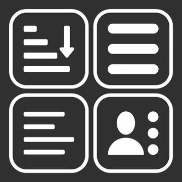 Hamburger Menu Icons Set. Illustrazione stock