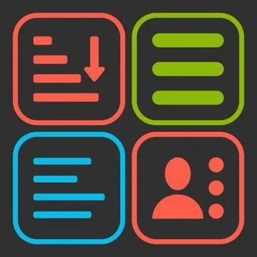 Hamburger Menu Icons Set. 스톡 일러스트