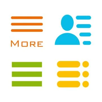 Hamburger Menu Icons Set. 스톡 일러스트