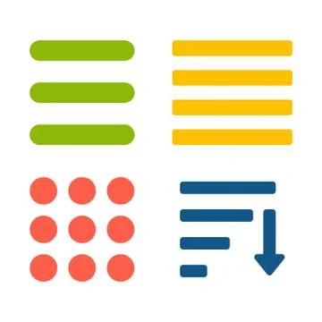 Hamburger Menu Icons Set. Stock Illustration