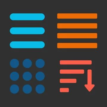 Hamburger Menu Icons Set. Stock Illustration
