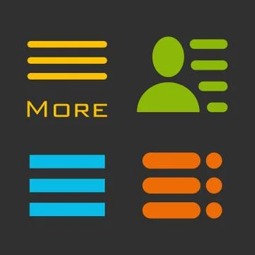 Hamburger Menu Icons Set. Illustrazione stock