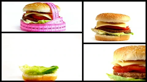 Hamburger montage Stock Footage