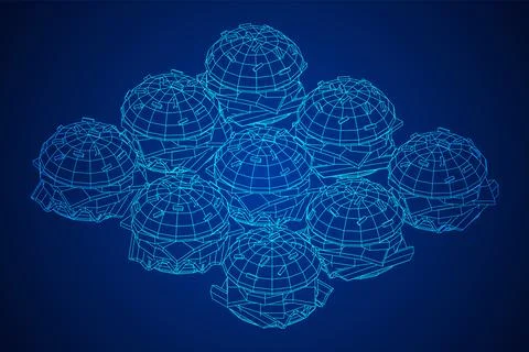 Hamburger or cheeseburger wireframe low poly mesh Ilustración de archivo