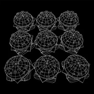 Hamburger or cheeseburger wireframe low poly mesh Stock Illustration