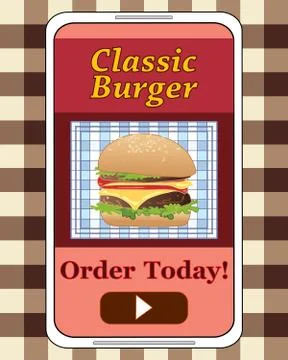 Hamburger order Stock Illustration