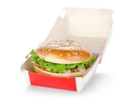 Hamburger in package Stock Photos