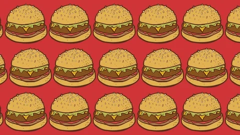 Hamburger Pattern. 4K, 60fps Stock Footage 114193163