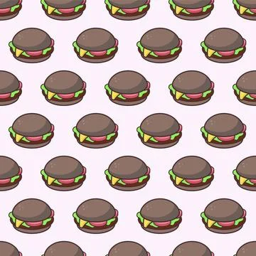Hamburger Pattern Vector Hamburger Seamless Pattern Copyright: xZoonar.com... Stock Photos