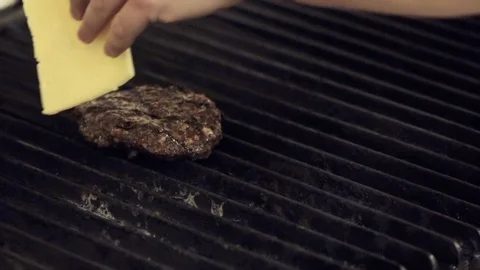 Hamburger pellet on grill Stock Footage 109376552