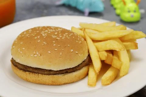 Hamburger photo with composition Stock Photos