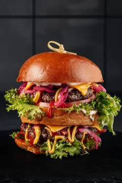 Hamburger on a plate. Foto stock
