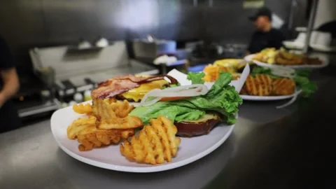 Hamburger Preparation Stock Footage 242776477