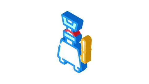 Hamburger presses isometric icon animation Stock Footage 327294828