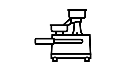 Hamburger presses line icon animation Stock Footage 326137503