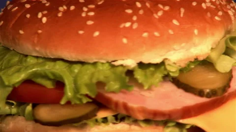 Hamburger rotating 05 (close up) Stock Footage 45778356