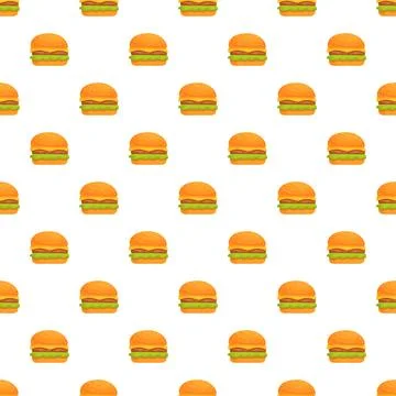 Hamburger seamless pattern for fast food background design Stock Illustration