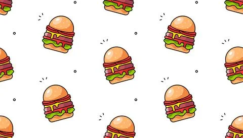 Hamburger seamless pattern Stock Illustration