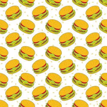 Hamburger. seamless pattern for texture, textiles, packaging, and simple back 스톡 일러스트