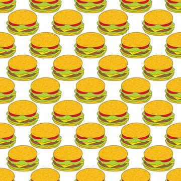 Hamburger. seamless pattern for texture, textiles, packaging, and simple back イラスト素材