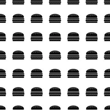 Hamburger seamless pattern. Vector Illustrazione stock