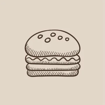 Hamburger sketch icon Stock Illustration