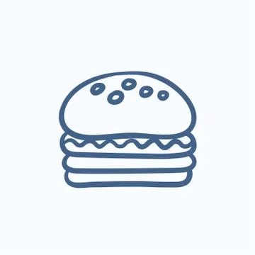Hamburger sketch icon Stock Illustration