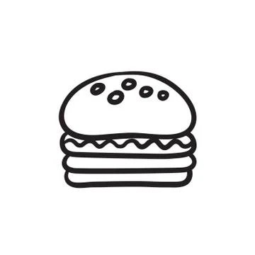 Hamburger sketch icon Stock Illustration