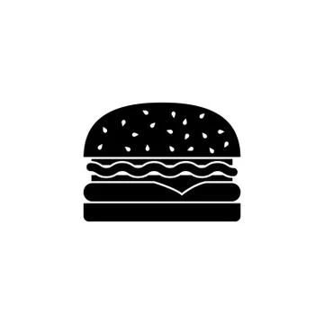 Hamburger solid icon, food drink elements Stock Illustration