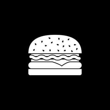 Hamburger solid icon, food drink elements Stock Illustration