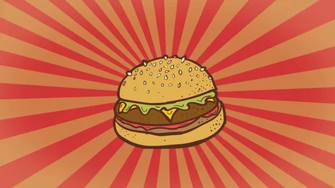 Hamburger Sunray Background. 4K, 60fps Stock Footage 114193323