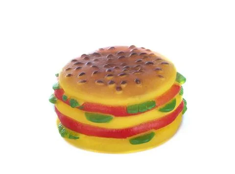Hamburger toy in studio Foto stock