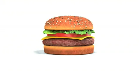 Hamburger turning itself Stock Footage 352089