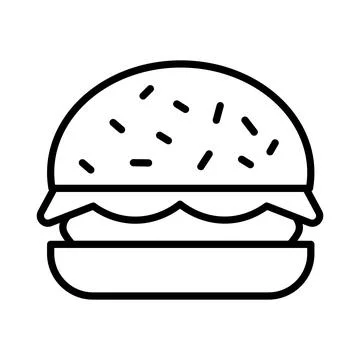 Hamburger vector black icon on white backround Stock Illustration