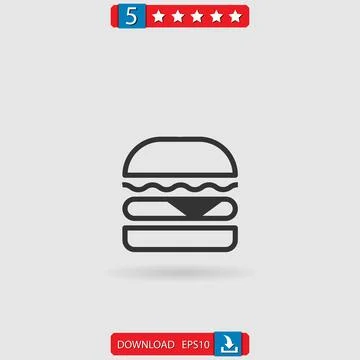 Hamburger vector icon Illustrazione stock