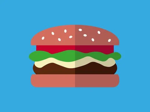 Hamburger vector illustration in flat design style Stock Illustration