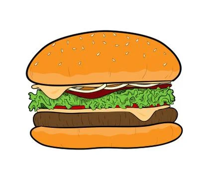 Hamburger Vector Illustration Stock Illustration