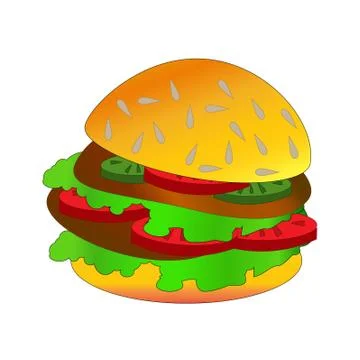 Hamburger. Vector illustration. Stock Illustration