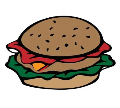Hamburger vector on white background Stock Illustration