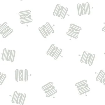 Hamburger with vegan cutlet glyph vector seamless pattern Illustrazione stock